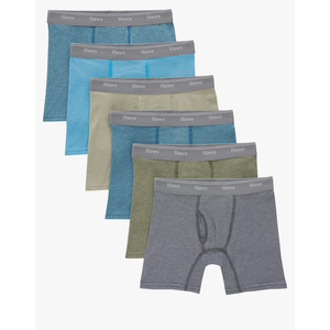 Hanes boys Originals Boxer Briefs, Stretch Cotton Underwear, Assorted, 6-Pack, Size L