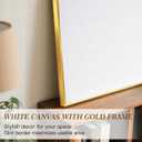 Linen Bulletin Board 24 x18 Inches, White Pin Board Vision Board, Gold Aluminum Framed Fabric Cork Board for Home Office Wall Decor, 10 Push Pins