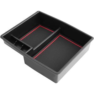 Centre Console Storage Box Car Armrest Glove Box Central Storage Box for Toyota for Tacoma 2024 Armrest Storage Box Auto Interior Accessorie(Red)