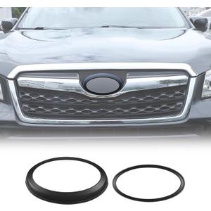 Rear and Front Emblems Trim Ring Cover Fit for Subaru Forester 2013-2018, Car Front Rear Logo Trim Cover Ring Trim, Hood Trunk Emblem Ring, 2PCS(Matte Black)