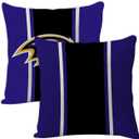 2 Pcs Football Style Throw Pillow Covers 18 x 18 Inch Linen Material Pillow Case Decoration for Baltimore Home Sofa Couch