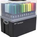 Tombow 56179 Dual Brush Pen Art Markers, 108 Color Set with Marker Case. Blendable, Brush and Fine Tip Markers with Marker Case