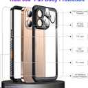 Temdan Compatible with iPhone 16 Pro Max Case Waterproof, Built-in Screen & Camera Protector IP68 Underwater Full Body 16FT Military Dropproof Shockproof Phone Case 6.9"-Black/Clear