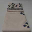 patdrea Designer Blue Tablecloth for Rectangle Tables,Vintage Linen with Leaves and Flowers Pattern Tablecloths,Farmhouse Floral Table Cover Cloth Decor for Kitchen Dining Christmas,67"*118" (118" x 63" (Rectangular))