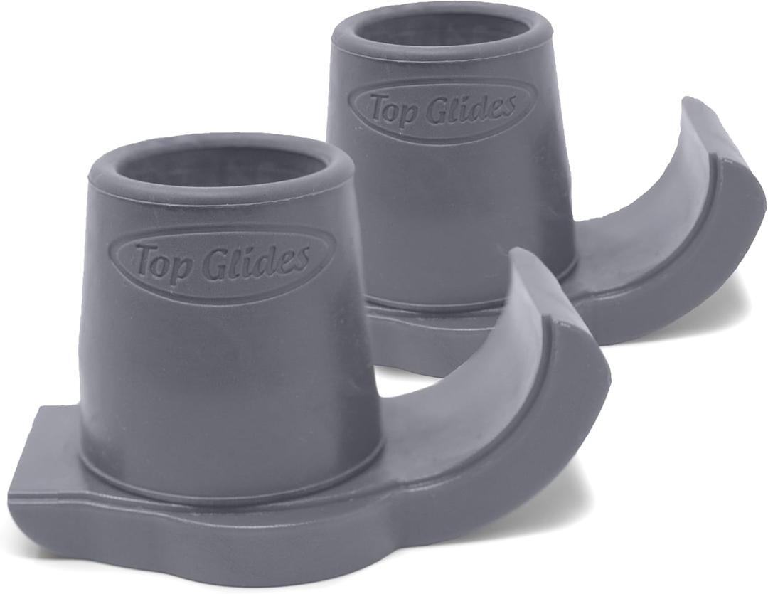 Top Glides DuraSki Extra Durable Walker Glide Skis for 1 1/8 Inch Tubes (Gray)