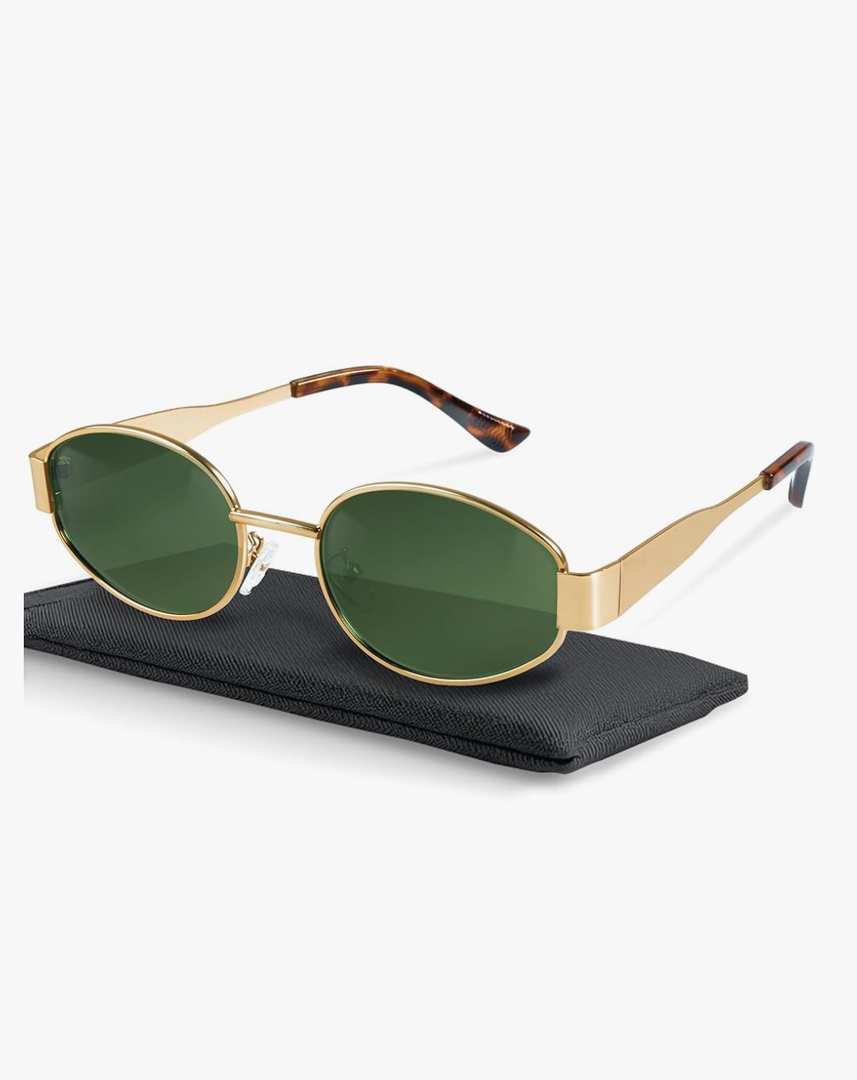 livho 2025 Trendy Oval Sunglasses - Stylish Polarized Shades for Everyday - Retro Metal Frames 