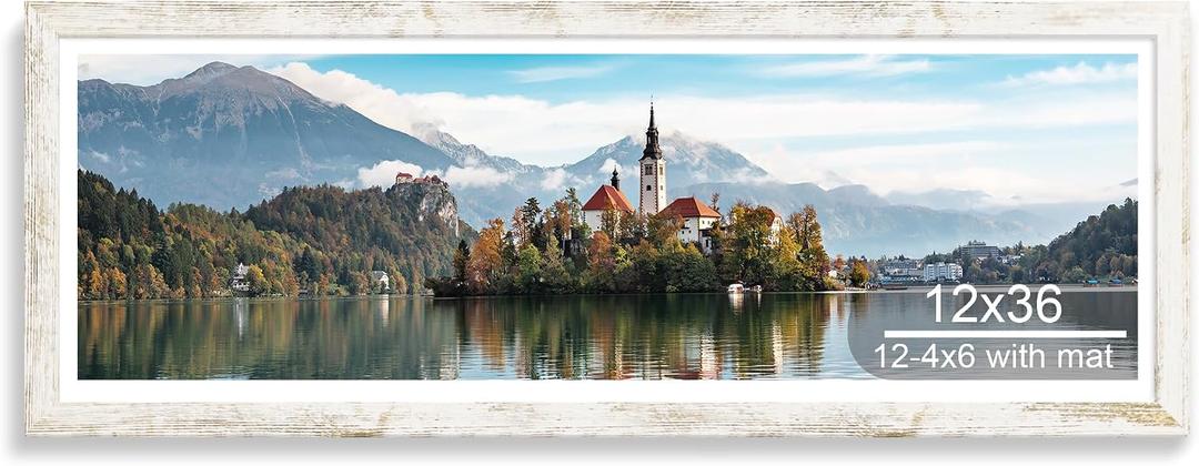12x36 Picture Frame, Collage Twelve 4x6 with Mat, Wood Style,1 Pack