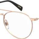 Levi's LV 1006 Oval Prescription Eyeglass Frames, Gold Copper/Demo Lens, 52mm, 19mm