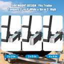 ZHDD Heavy-Duty Side-Mount Boat Trailer Steps with Handrail – 500LB Capacity, Steel Anti-Slip Steps, Compatible with 2"-4" W x 3"-5" H Trailer Tongues, All-Steel Powder Coated (3 Steps)