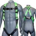 AFP Universal Full-Body Fall Protection Safety Harness with Dorsal D-Ring and Mating Buckle Legs | Roofer, Construction, Scaffolding PPE | High-Visibility Green [OSHA/ANSI Compliant] (1 Pack)