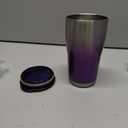 Silver Buffalo Double Walled Vacuum Insulated Stainless Steel Tumbler With Easy Sip Lid Keeps Hot and Cold, Travel Coffee Mug Clear Lid, 20 Ounces, Ombre Purple