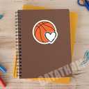 10 x (3Pcs) Basketball Stickers Basketball Heart Vinyl Decals Waterproof Sport Sticker for Team Players Coach Teens Girls Fan, Water Bottle, Scrapbook, Poster Board, Laptop, Tumbler, Cup, 3" x 2.9"
