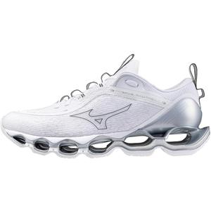 Mizuno Women's Wave Prophecy 4 Running Shoe (6, White/Metallic Grey)