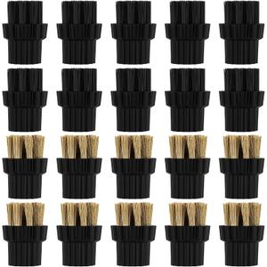 Honeydak 20 Pcs M8 Steam Cleaner Brush Head Steamer Replacement Attachments for Hard Surface 10 Pack Nylon and 10 Pack Brass Brush Head Bulk Steam Cleaner Accessories Mop Parts
