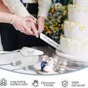 Personalized Wedding Cake Knife and Server Set, Engraved Cake Cutting Set with Stainless Steel Forks, Bridal Anniversary Birthday Wedding Registry Gifts(Non-customized)