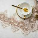 ARTABLE Lace Table Cloth Rectangle Spring Antique Flower Decor Macrame Tablecloth for Outdoor Farmhouse Rustic Kitchen Party Birthday Picnic (Light Brown, 52 x 70 Inch)