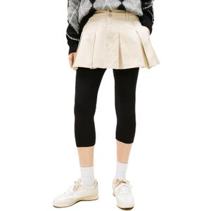 Tommy Jeans Women's Pleated Mini Skirt with Embroidered Flag Logo (M, Gulf Sand)
