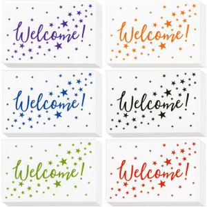 Best Paper Greetings Welcome Cards - 36 Count, 4 x 6 In, 250 GSM Cardstock, Star Pattern - Envelopes Included & Welcome Note Cards for Guests & Employees