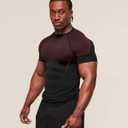 Men's Athletic Compression Short Sleeve Shirt, Breathable Quick Dry Gym Workout Top, Stretch Performance Sportswear (Black, XL)