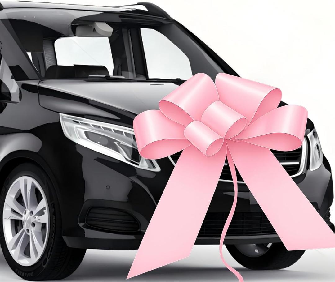 Big Car Bow, 30 Inch Giant Bow for Car, Giant Car Bow, Large Giant Bow for Present, Large Gift Wrapping Bow for Birthday, Surprise Party, Christmas, Wedding Reception, Festival (Pink)