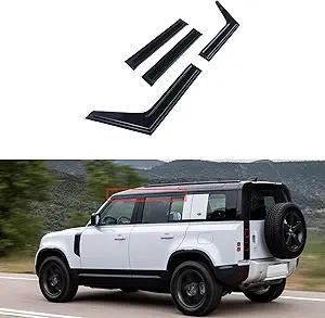 NINTE 4pcs Window Visors Rain Guards Shield Fit for Land Rover Defender 110 2020-2024 Black ABS Painted Wind Protector Visor Deflectors Vent Sun Shades Outside