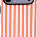 for iPhone 17 Pro Case, Cute Striped Shockproof Slim TPU PC Cover | Orange | Drop Protection | Lightweight | Designed for Women & Girls