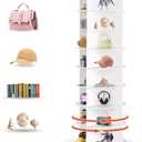 8 Tier Rotating Shoe Rack Tower, Spinning Shoe Organizer Rotating Shelf, Space-Saving 360 Revolving Shoe Rack Storage Round Carousel for Entryway, Closet & Bedroom (Shoe Rack 01), 23 inches x 23 inches x 70 inches