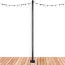 EXCELLO GLOBAL PRODUCTS Premium String Light Pole - 1 Pack - Extends to 10 Feet - Deck Mount (Wood/Concrete)
