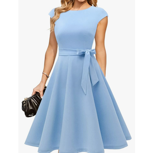 DRESSTELLS Women's Cocktail Dresses, Formal Wedding Guest Modest Church Vintage Tea Party Midi Evening Dress Size L