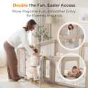 Sweeby Foldable Baby Playpen, 71x59 Playpens for Babies and Toddlers Large Play Yard with Door Baby Fence with Gate and Indoor & Outdoor Play Pen, Beige