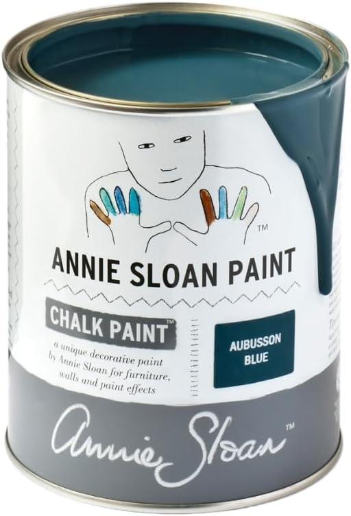 Annie Sloan Chalk Paint (Aubusson Blue, 1 Litre/33.8 Fl Oz) a unique decorative paint for furniture, cabinets and home dcor with no sanding or priming