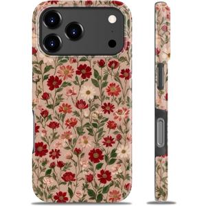 Goodon for iPhone 17 Pro Case - Wireless Charging - Dual-Layer Hard Shell & Silicone Cover - Protective Phone Case with Cute Wildflower Designs for Women - Dainty Floral Pattern