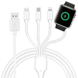 4 in 1 Watch & Phone Charger Cable, Multi Charging Cord, Fast Magnetic Cable USB Type C for Apple Watch, iPhone, Pods, Android & More / 3.3ft 4 in 1 Watch & Phone Charger Cable, Multi Charging Cord, Fast Magnetic Cable USB Type C for Apple Watch, iPhone, Pods, Android & More / 3.3ft