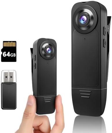 kaysunlink Mini Body Camera 1080P Police Body Camera with Memory Card,Body Worn Cam,Premium Portable,Wearable Patrol Video Recording Camcorder for Work Records,Guard (32GB)