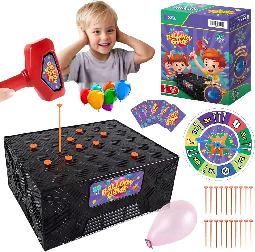 Balloon Popping Game Whack a Bang Tricky Tabletop Board Game Night for Family Party Blast Pop Explosion Box Balloon Toy for Kids and Adults
