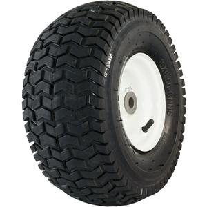 Marathon 15x6.50-6 Pneumatic Tire and Wheel Assembly, Centered Hub, Contractor-Grade Bushings, Replacement Riding Lawn Mower Front Tire, Easy Install Assembly, 20346