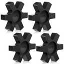 Flexible NBR Rubber Spider Insert Solid Spider Center Inserts Suitable for L Jaw Coupling Set, Black (4 Pcs, L075)