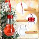 Sliner 48 Pcs Clear Christmas Fillable Light Bulb Ornaments Plastic Hanging Lightbulb Ornament Booze Balls with Ribbons for Candy DIY Crafts Xmas Christmas Tree Birthday Wedding Decoration