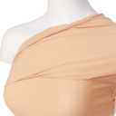 MixMatchy Women's Tube Top with Built-in Bra, Double Layered Strapless Bandeau Top, Y2K Side Ruched Casual Tops (L)