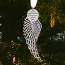 Memorial Christmas Ornament Angel Wings, Sympathy Gifts for Loss of Mom in Memory of Loved One in Heaven Keepsake Remembrance Christmas Tree Decoration