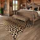 AROGAN Premium Leopard Print Rug 8x10 Feet, Machine Washable Faux Fur Cheetah Rug, Non-Slip Animal Print Hide Leopard Skin Area Rug for Bedroom Living Room Home Decor