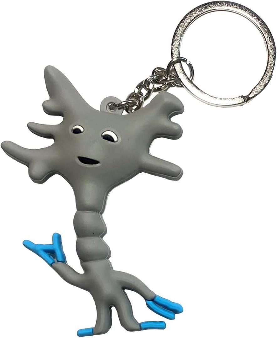 Little Grey Cells: Smart Brain Cell Keychain by GIANTmicrobes-Learn About Brain Science with this Unique Neuron, Fun Gift for Scientists, Doctors, Neuroscience and Psychology fans