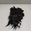 Black 20 Inch Thick Hairpieces Long Wavy Natural Synthetic Clip in Hair Extensions, for Women (4pcs, 20Inch, 1B#)