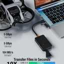 Memory Card Reader, 6in1 USB 3.0 and Lightning to SD Micro SD MS CF Card Reader Adapter with 5Gbps USB-A/C Data Ports, 4 Cards Simultaneously Read and Write, for iPhone, Laptop, MacBook, iPad and More