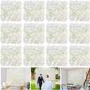 Flower Wall Backdrop 12-Pack 16.5"* 16.5"Artificial Silk Flowers Rose Floral Panels Spring Wedding Home Mother's Day Valentine's Day Photography Event Party Decoration -White
