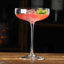 Cocktail Coupe Glasses, Set of 4, 6 Oz Crystal Clear Stemmed Glasses for Manhattan, Martini, 5.8 Inch Height, Medium