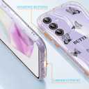 2 x Compatible for Samsung Galaxy A35 5G Case, Pretty Butterfly Print Three-Dimensional Wave Clear Case for Girls Women, Soft Full Package Anti-Fall Cover for Galaxy A35 5G, Shadow Dance Black