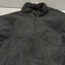 Fleece Sweatshirts for Women Cropped Long Sleeve Half Zip Pullover Sherpa Jacket Warm Fuzzy Coats with Pockets (Small, Black)