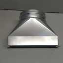 Tandefio 6" Dia Rectangular to Round Duct Transition 3-1/4" x 10" to 6" Galvanized Transition to Round HVAC Duct Adapter Microwave Vent Kit for Range Hood, Exhaust Vent