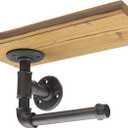 Industrial Vintage Toilet Paper Holder with Platform Rack Board, Steampunk Toilet Paper Dispenser TPD-005